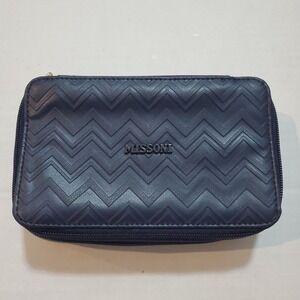 Missoni x Delta Dark Navy Blue Travel Cosmetic Toiletry Case 7" x 4.5" x 2"